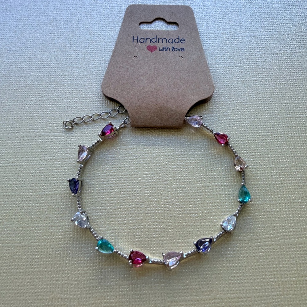 Brazilian silver plated bracelet with zirconias
